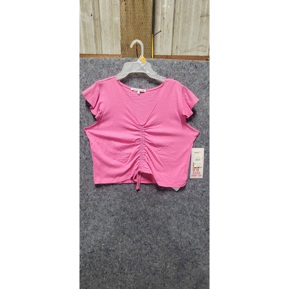 Celebrate Pink Women's Ruched Front Top Pink Size L